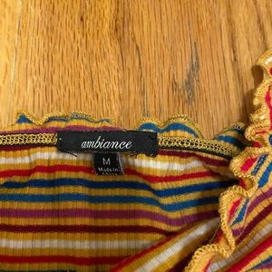 Striped off the shoulder crop top